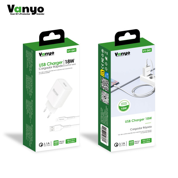 Cargador Con Cable 3.1A 18W USB-A a Lightning 1M