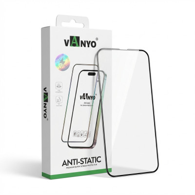 Tempered Crystal Protector Full Glue Anti-Estatic 9H for iPhone 15 Pro