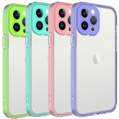 Capa de telefone com borda colorida para iPhone 13 Pro Max