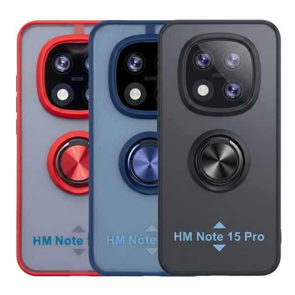 Funda Mate Translúcido Soporte Anillo iman 360 Grados para Redmi Note 15 Pro 5G