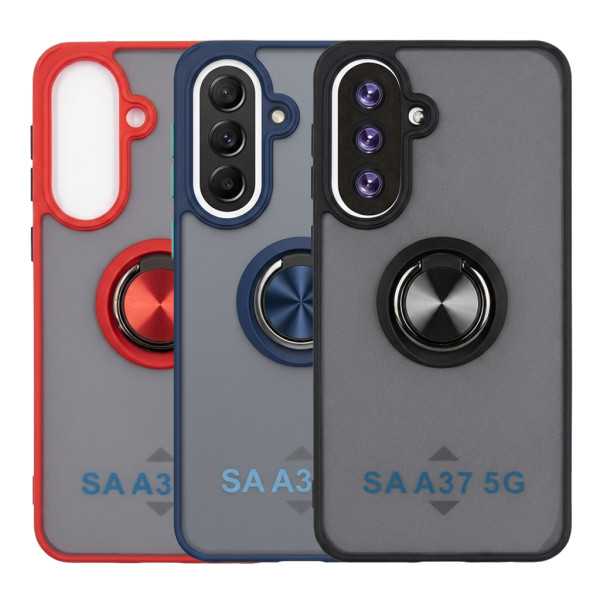 Funda Mate Translúcido Soporte Anillo iman 360 Grados para Samsung A37