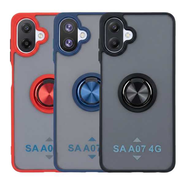 Funda Mate Translúcido Soporte Anillo iman 360 Grados para Samsung A07