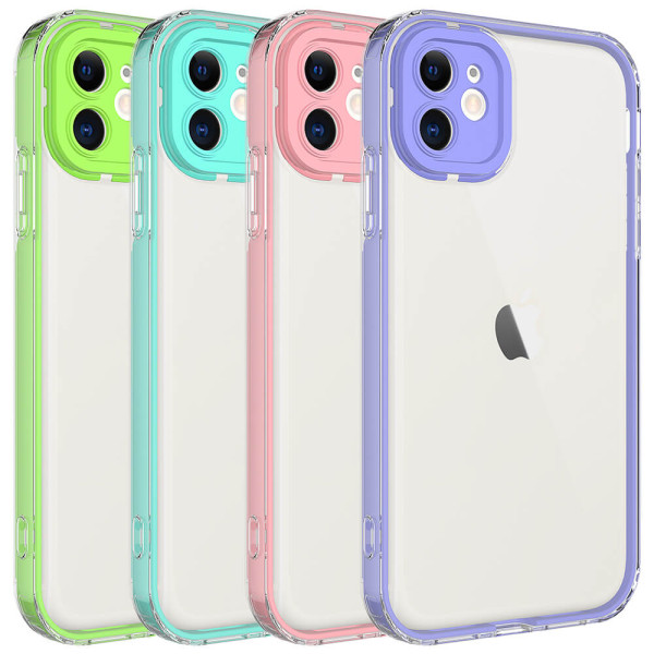Capa de telefone com borda colorida para iPhone 11