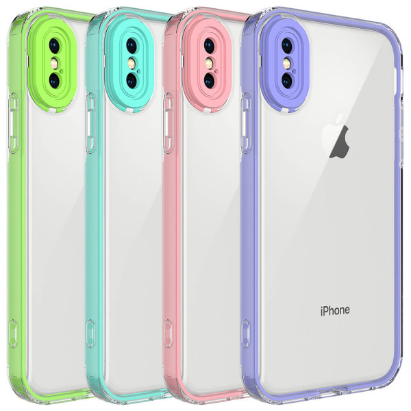 Capa de telefone com borda colorida para iPhone XS MAX