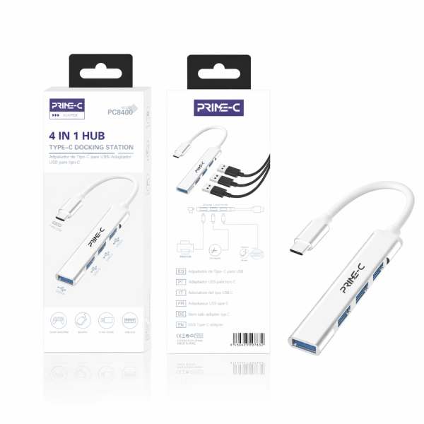 Adaptador Type-C Hub 4 Puertos en 1