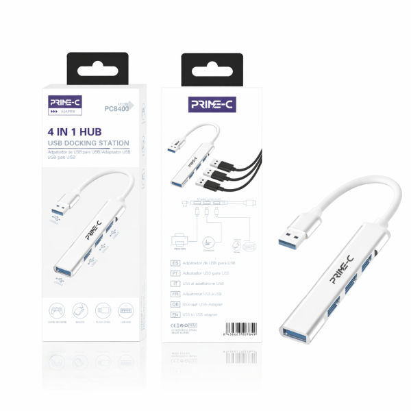 Adaptador USB Hub 4 Puertos en 1 PC8401