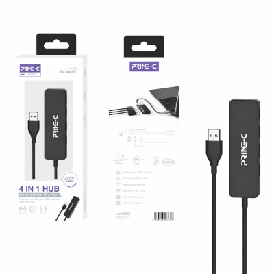 Adaptador USB Hub 4 Puertos en 1 PC8403