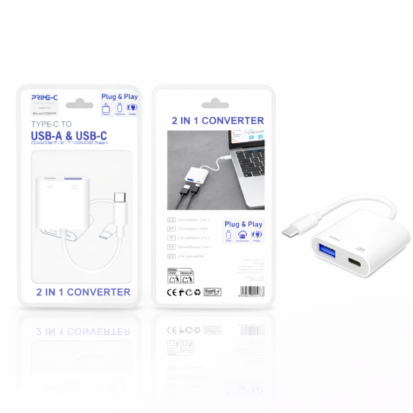 Lector Type-C a USB y Carga PC8414