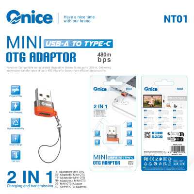 Adaptador OTG Type-C a USB 2 en 1 NT01