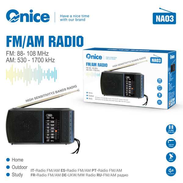 Radio FM/AM con Pila AA Jack Audi 3.5MM Antena NA03