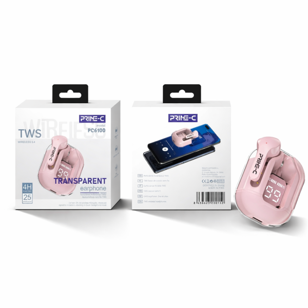 Auricular inalambrico V5.4 TWS HIFI Audio PC6100 Rosa