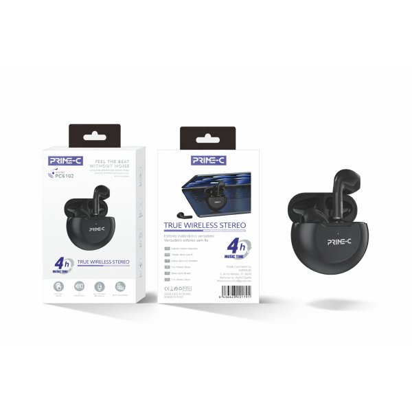 Auricular inalambrico V5.4 TWS HIFI Audio PC6102-BK Negro