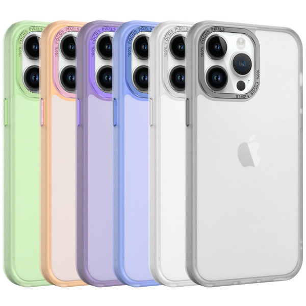 Estojo transparente com borda de metal para iPhone 14 Pro Max