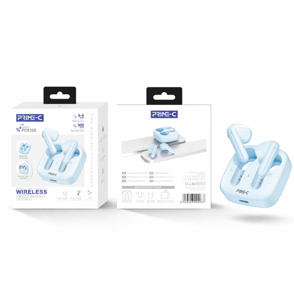 Auricular inalambrico V5.4 TWS HIFI Audio PC6105-BLUE Azul