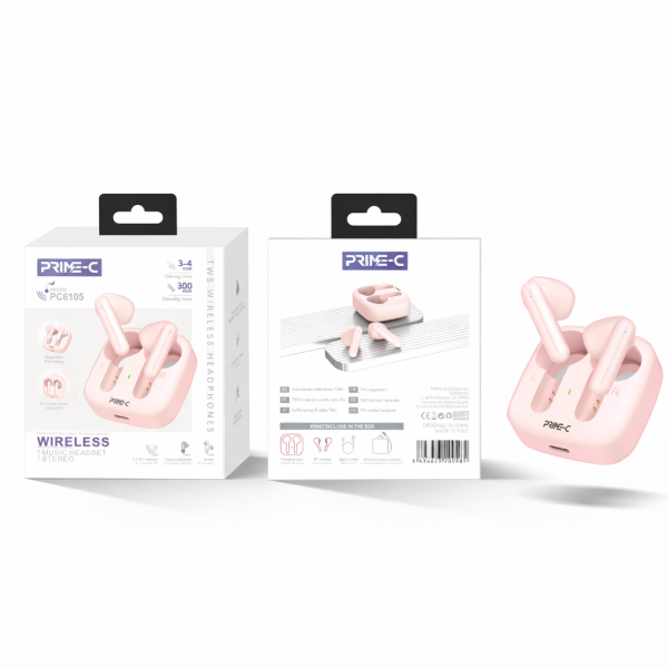 Auricular inalambrico V5.4 TWS HIFI Audio PC6105-PINK Rosa