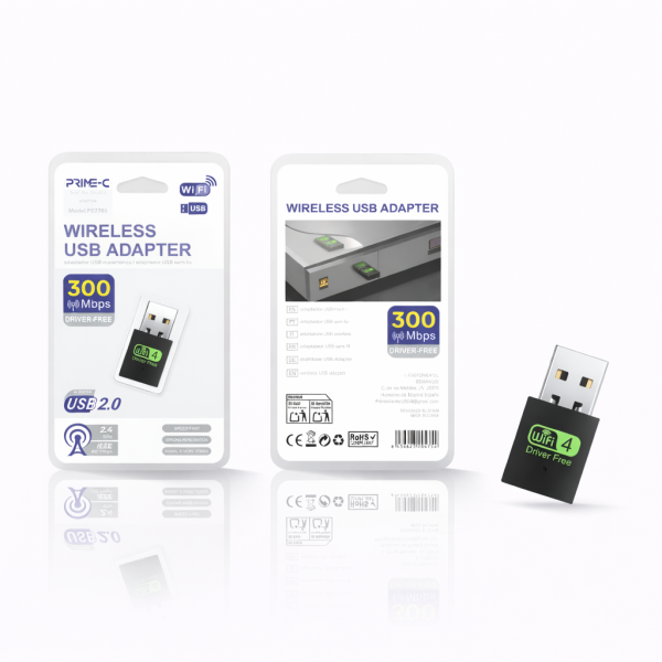 Receptor Inalambrico Sin Driver de 300MBPS Wifi PC7703