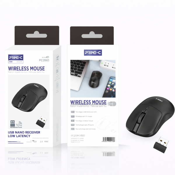 Raton Inalambrico Mouse PC2003-BK En Negro