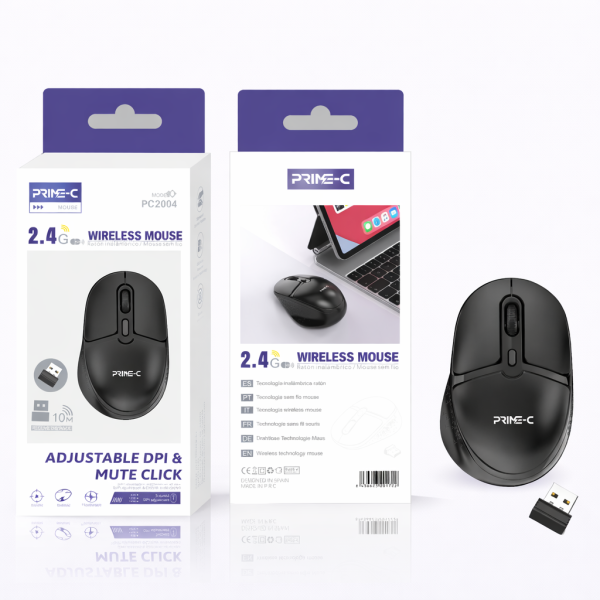 Raton Inalambrico Mouse PC2004-BK En Negro