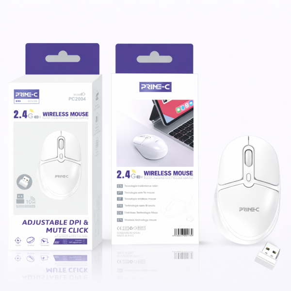 Raton Inalambrico Mouse PC2004-WH En Blanco