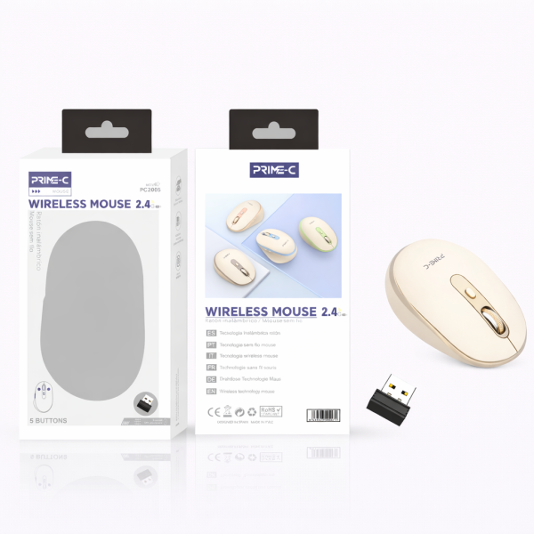 Raton Inalambrico Mouse PC2005-BGY En Negro