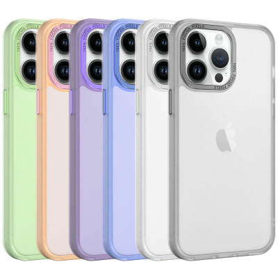 Estojo transparente com borda de metal para iPhone 14 Pro