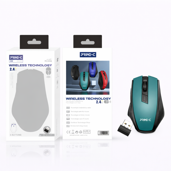 Raton Inalambrico Mouse PC2006-GN En Verde