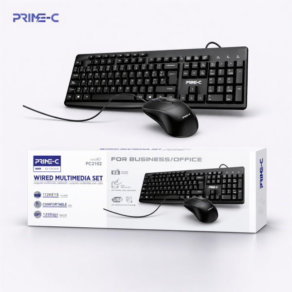 Kit Teclado y Raton para Ordenador con Cable PC2102
