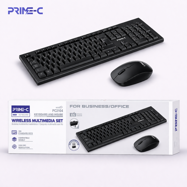 Kit Teclado y Raton para Ordenador Inalambrico PC2104