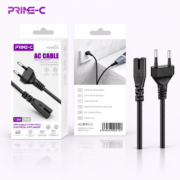 Cable de Alimentacion EU 2 Pin 1.5M PC8834