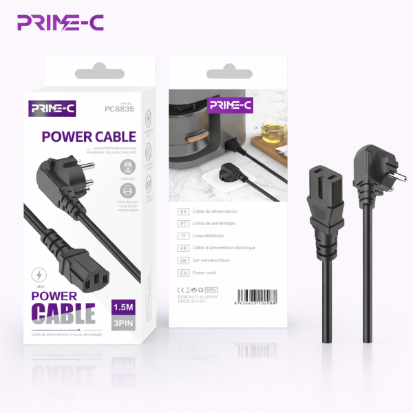 Cable de Alimentacion EU 3 Pin 1.5M PC8835
