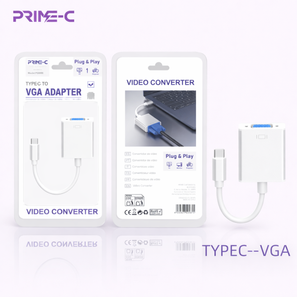 Adaptador Convertidro TYPE-C a VGA PC8505