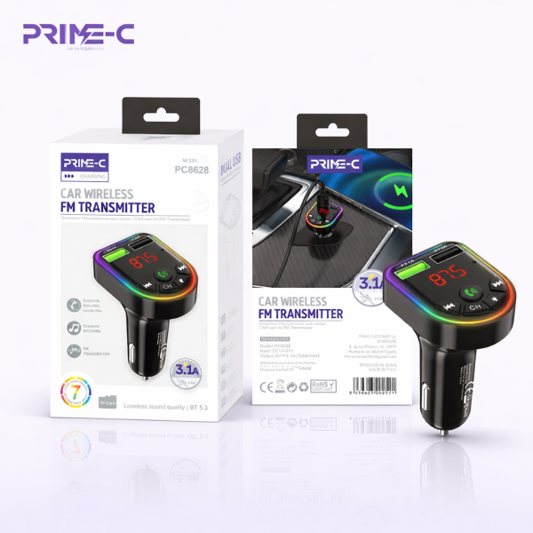 MP3 Inalambrico de Coche + Cargador con Entrada de USB + Type-C PC8628