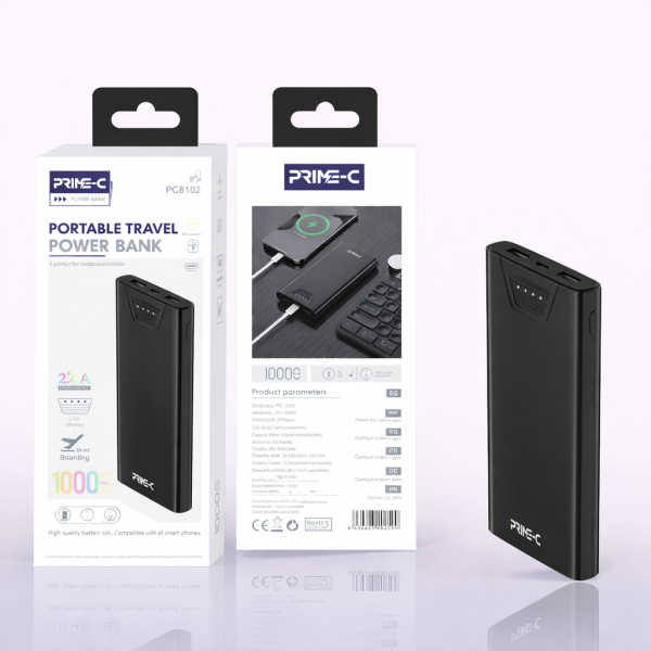 Bateria Externa 10000 mAh Power Bank 18W PC8102-BK Negro