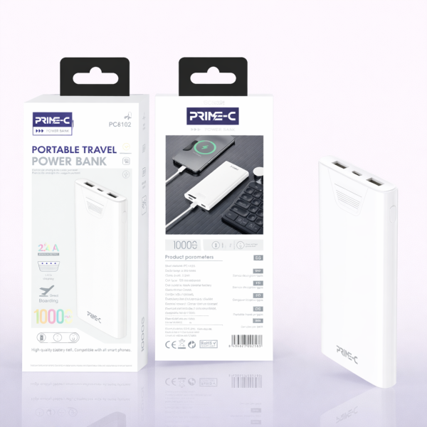 Bateria Externa 10000 mAh Power Bank 18W PC8102-WH Blanco
