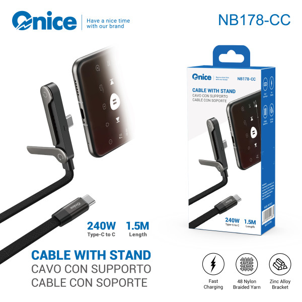 Cable Type-C - Type-C 240w Carga rápida 1.5M NB178-CC