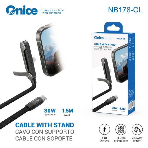 Cable Type-C - Lightning 30W Carga Rápida y Segura para Apple 1.5M NB178-CL