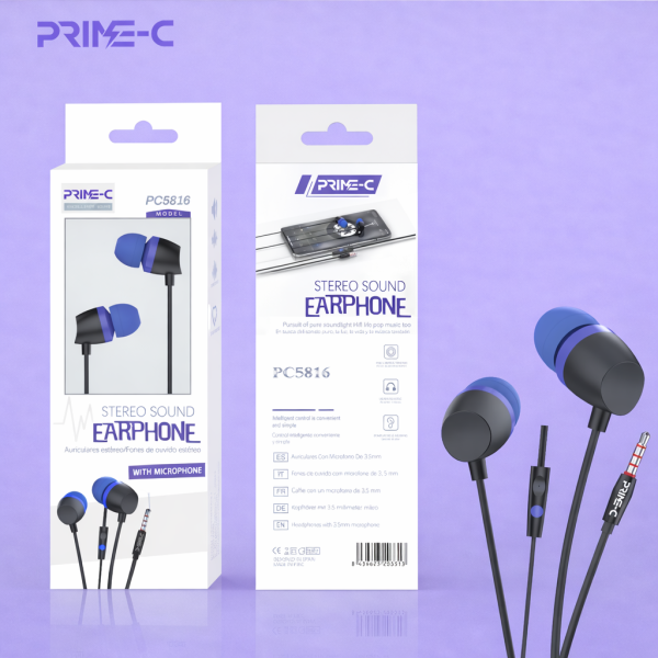 Auriculares Jack 3.5mm con Microfono PC5816-AZUL