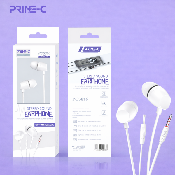 Auriculares Jack 3.5mm con Microfono PC5816-BLANCO