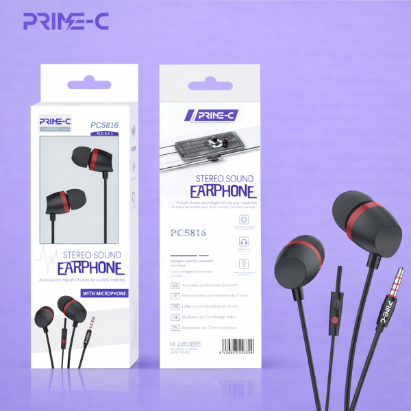 Auriculares Jack 3.5mm con Microfono PC5816-NEGRO