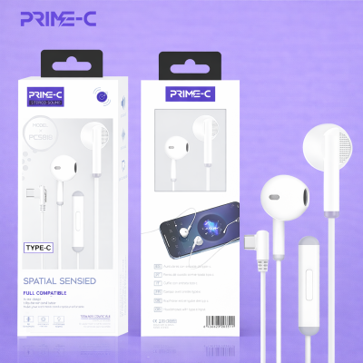 Auriculares Type-C con Microfono Formato L PC5818-BLANCO