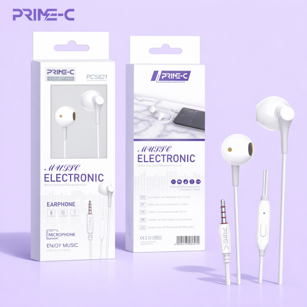Auriculares Jack 3.5mm con Microfono PC5821-BLANCO