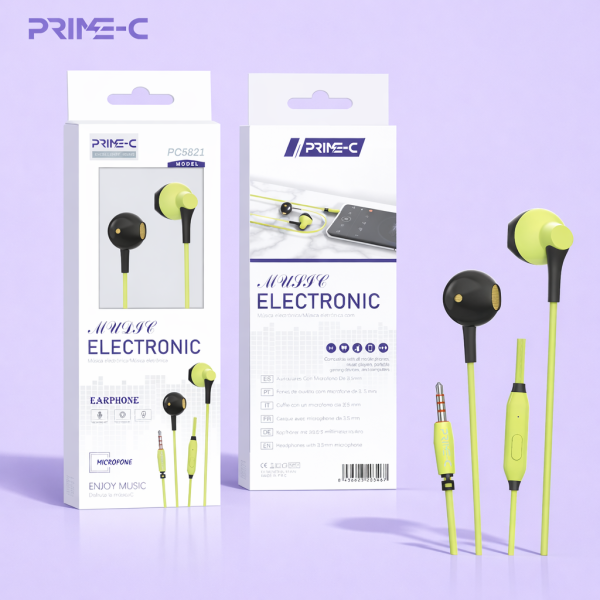 Auriculares Jack 3.5mm con Microfono PC5821-VERDE