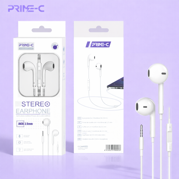 Auriculares Jack 3.5mm con Microfono PC5824-WHITE