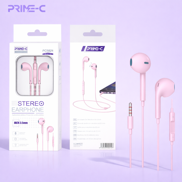 Auriculares Jack 3.5mm con Microfono PC5824-PINK