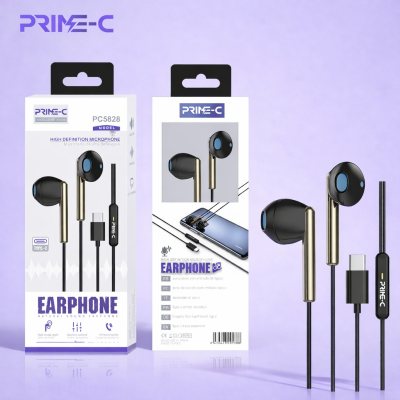 Auriculares Type-C con Microfono PC5828-BLACK