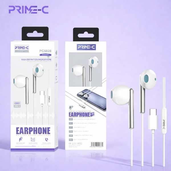 Auriculares Type-C con Microfono PC5828-WHITE