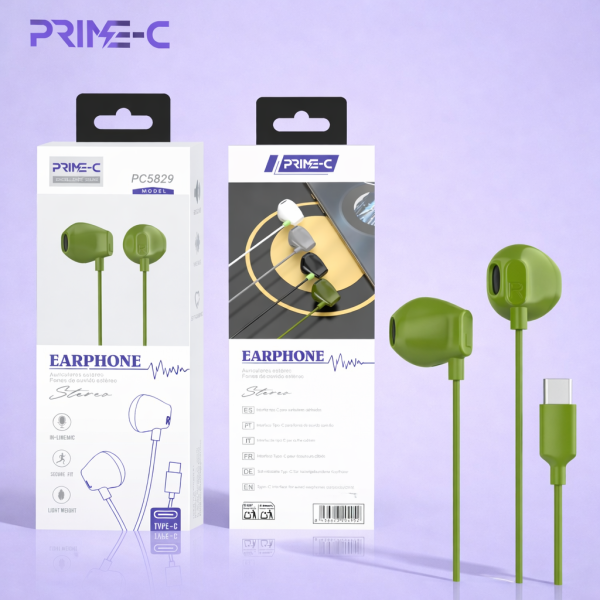 Auriculares Type-C con Microfono PC5829-GR