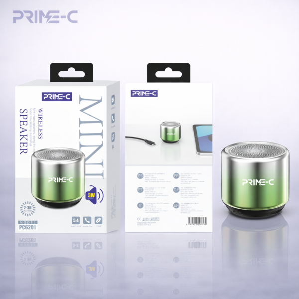 Mini Altavoz Metal Inalambrico Bluethoth de 3W PC6201-VERDE