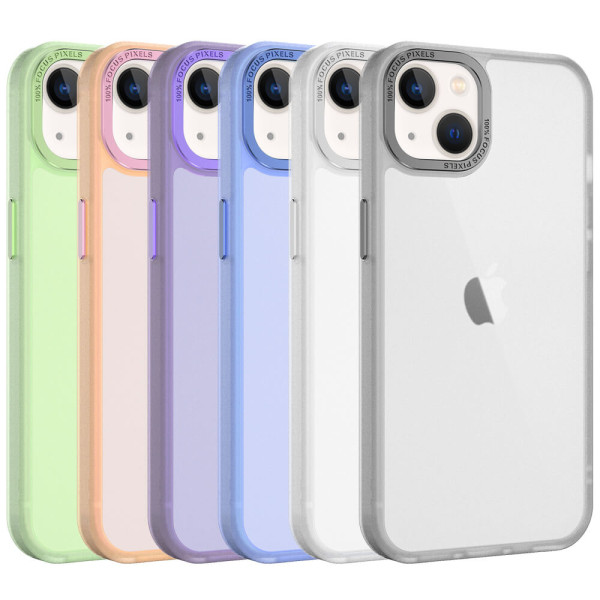 Estojo transparente com borda de metal para iPhone 13