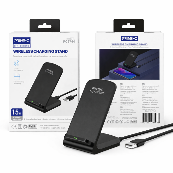 Cargador Inalambrico Rapido 15W PC8744-BK
